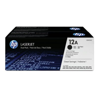Hp 12A Toner, Black Dual Pack, Q2612AD (package 2 each)